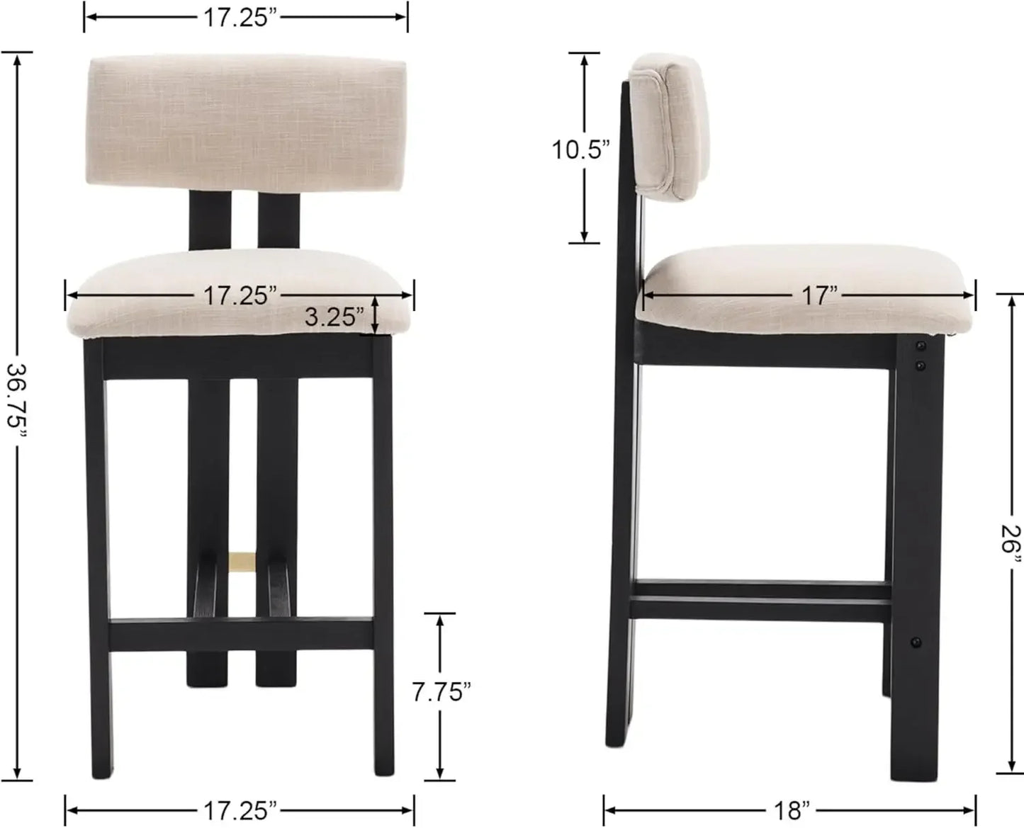 HomeFirst Farmhouse Armless Kitchen Bar Stools