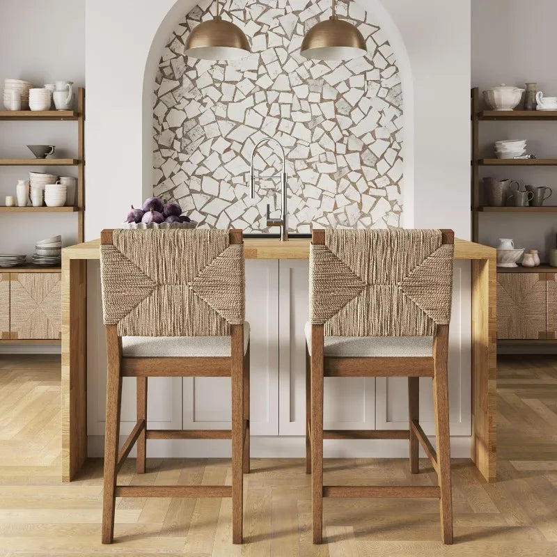 HomeFirst Bohemian Boucle Bar Stool