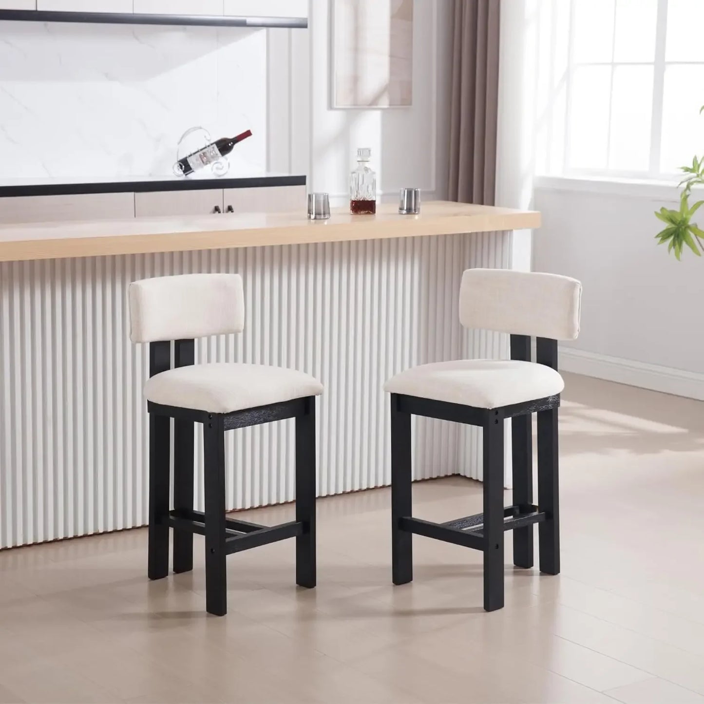 HomeFirst Farmhouse Armless Kitchen Bar Stools